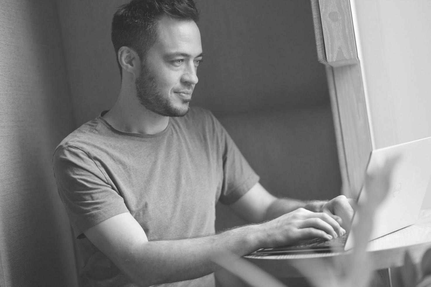 Corporate finance analyst reviewing complex financial statements