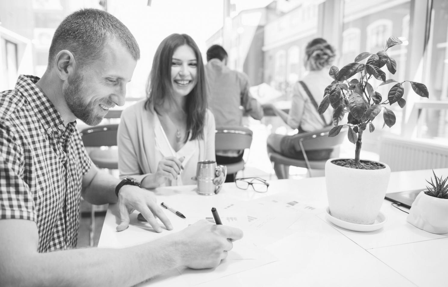 Students engaged in collaborative financial analysis session
